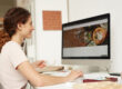 Web designer working on website.
